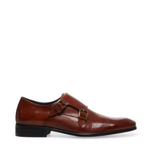 Mokasyny Męskie Steve Madden Beaumont Cognac Skórzane Brązowe | SM-659YS