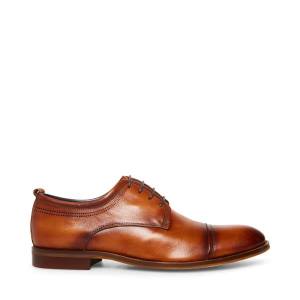 Mokasyny Męskie Steve Madden Doak Cognac Skórzane Brązowe | SM-186CY