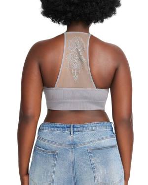 Najfatalniejszy Damskie Steve Madden The Ella Mesh Bralette Plus Szare | SM-816IV