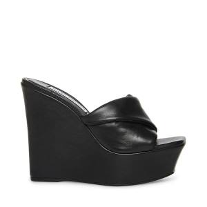 Sandały Damskie Steve Madden Brianna Skórzane Czarne | SM-961XO