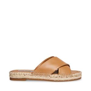 Sandały Damskie Steve Madden Brienna Tan Skórzane Brązowe | SM-538HI