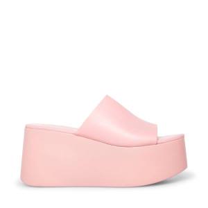 Sandały Damskie Steve Madden Christa Skórzane Różowe | SM-465RB