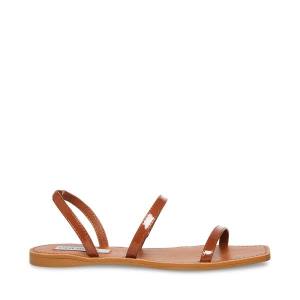 Sandały Damskie Steve Madden Direct Cognac Lakierowana Brązowe | SM-406BR