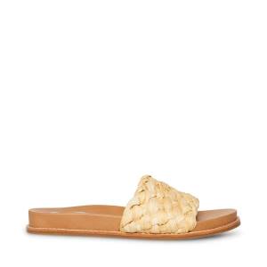 Sandały Damskie Steve Madden Dua Natural Raffia Beżowe | SM-679RM