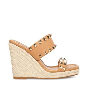 Sandały Damskie Steve Madden Mackie-s Tan Brązowe Kolorowe | SM-918DW