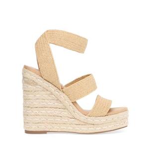 Sandały Damskie Steve Madden Shimmy Natural Raffia Beżowe | SM-394IZ