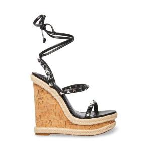 Sandały Damskie Steve Madden Tinsley Czarne Kolorowe | SM-592OG