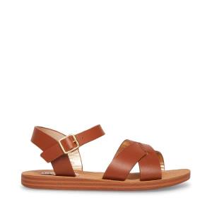 Sandały Dziecięce Steve Madden Jleague Cognac Brązowe | SM-341XI