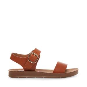 Sandały Dziecięce Steve Madden Jprobler Cognac Brązowe | SM-031XE