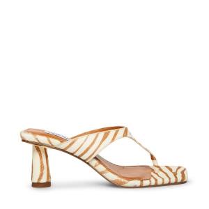 Szpilki Damskie Steve Madden Alexina Tan Pony Heel Brązowe Białe | SM-072TC