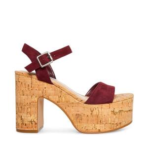 Szpilki Damskie Steve Madden Amarissa Burgundy Zamszowe Heel Bordowe | SM-713EV