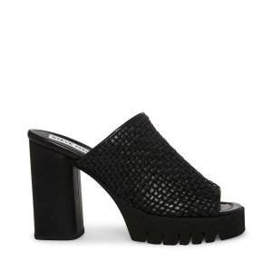 Szpilki Damskie Steve Madden Fayth Skórzane Heel Czarne | SM-135IX