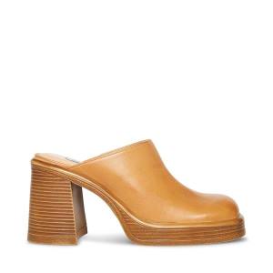 Szpilki Damskie Steve Madden Flirtie Tan Skórzane Heel Brązowe | SM-429HE