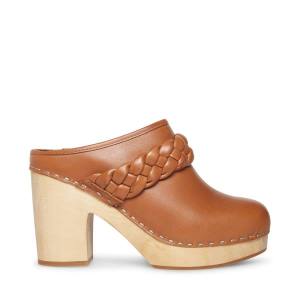 Szpilki Damskie Steve Madden Highland Cognac Skórzane Heel Brązowe | SM-591YM