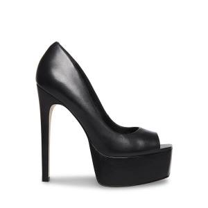 Szpilki Damskie Steve Madden Lust Skórzane Heel Czarne | SM-567JM