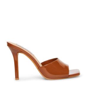 Szpilki Damskie Steve Madden Signal Cognac Lakierowana Heel Brązowe | SM-417AL