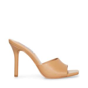 Szpilki Damskie Steve Madden Signal Tan Skórzane Heel Beżowe | SM-924GO