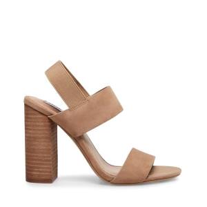 Szpilki Damskie Steve Madden Sunbeam Tan Heel Brązowe | SM-193HL