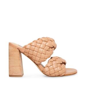 Szpilki Damskie Steve Madden Twisted Tan Heel Brązowe | SM-062KM