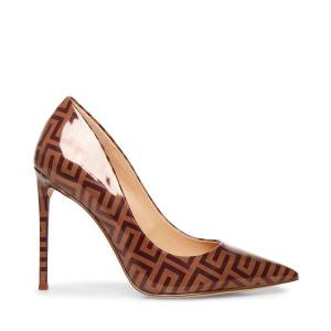 Szpilki Damskie Steve Madden Vala Camel Heel Brązowe | SM-920JC