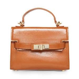 Torba Crossbody Damskie Steve Madden Bdignify Cognac Lakierowana Brązowe | SM-318JF