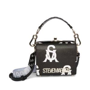 Torba Crossbody Damskie Steve Madden Bkinder-white Czarne Białe | SM-430MB