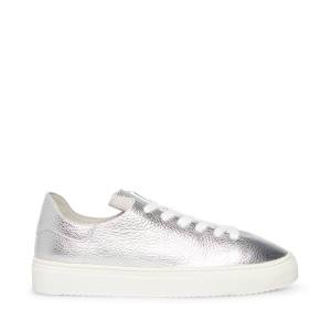 Trampki Damskie Steve Madden Dorey Skórzane Srebrne | SM-396SO