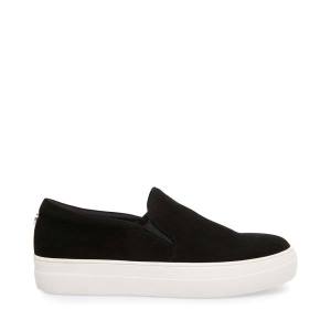 Trampki Damskie Steve Madden Gills Zamszowe Czarne | SM-850DA